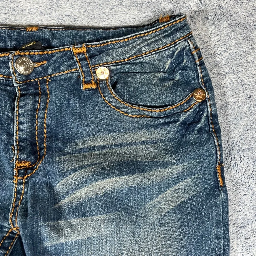 True Religion Joey Big T Flare Jeans‎ Medium Wash Blue Denim Size 34